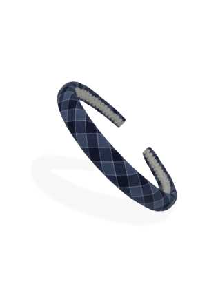 School Headband Blue Check