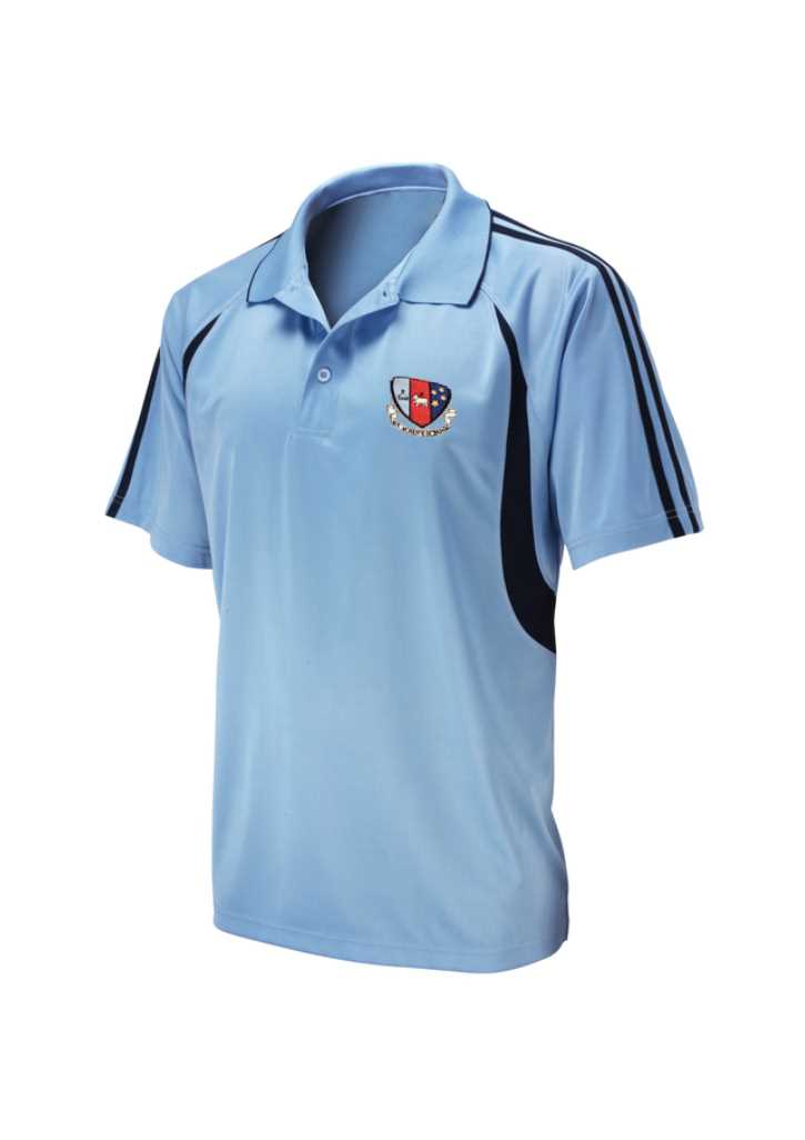 St John's School Mairangi PE Polo Sky Blue/Navy